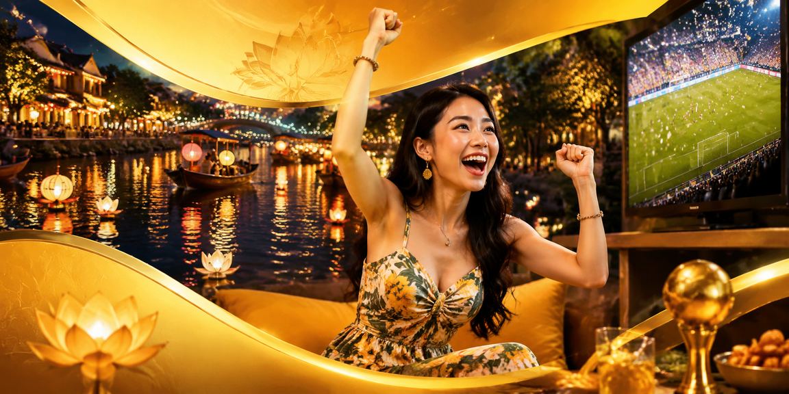 Cảnh đêm tại Hội An với người dùng thư giãn trải nghiệm game trực tuyến